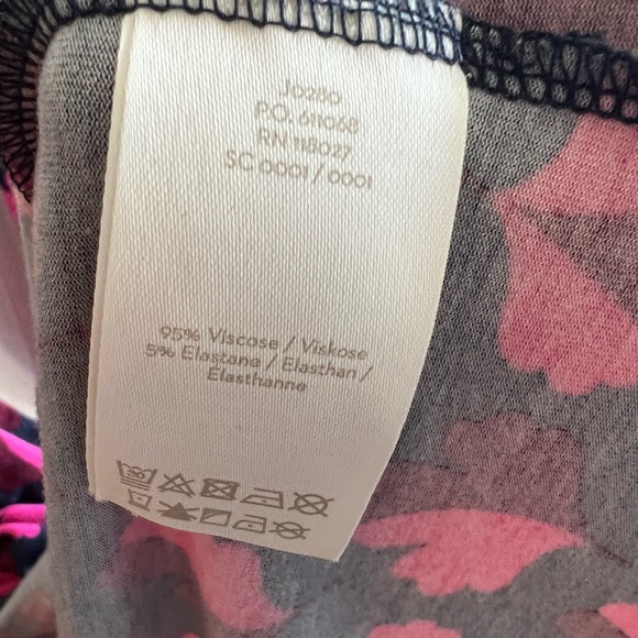 Boden Midi Floral Wrap Dress Long Sleeve Navy Maroon Pink Size 10L - Picture 8 of 9